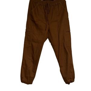 PS/LA Brown High Rise Drawstring Stretch Cargo Jogger Pants by PS/LA size Small
